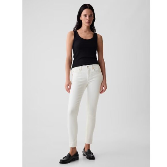 GAP Mid Rise True Skinny Optic White Stretch Jeans Size 33/16 #570471 MSRP $80 - Picture 3 of 10